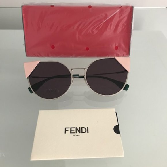 FENDI FF0190/S Pink Palladium Cat Eye Sunglasses - Picture 1 of 7
